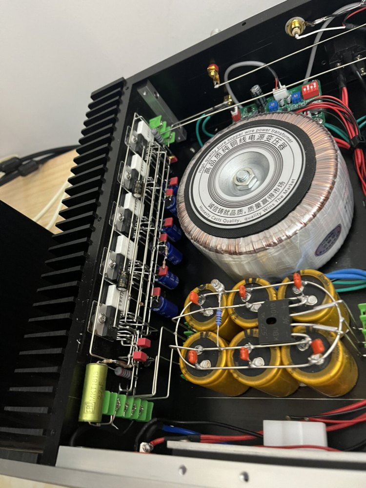 Handmade TDA7293 Five Parallel HIFi Stereo 200W+200W Amplifier with protection circuit