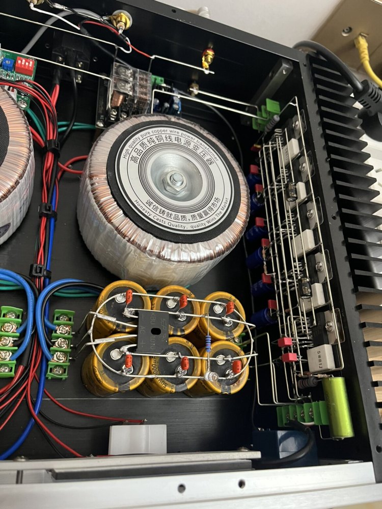 Handmade TDA7293 Five Parallel HIFi Stereo 200W+200W Amplifier with protection circuit
