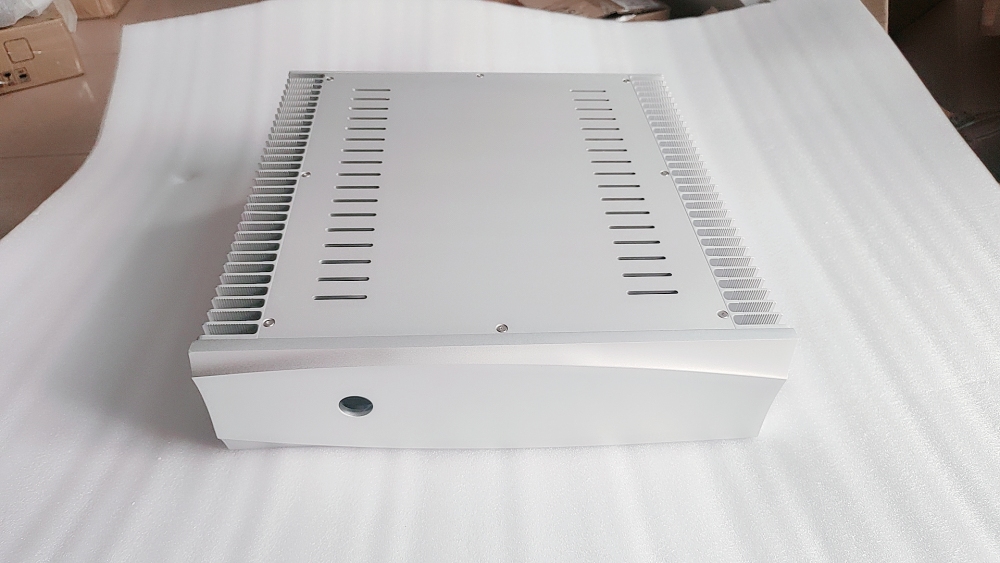 Silver class A HIFI DIY amplifier chassis 435*120*420mm amp case with heatsink