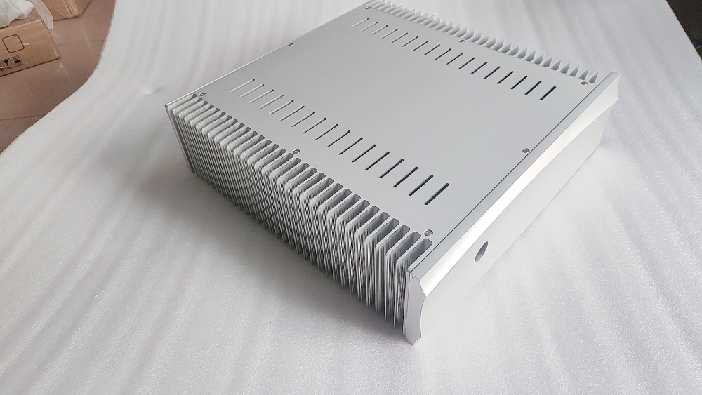 Silver class A HIFI DIY amplifier chassis 435*120*420mm amp case with heatsink