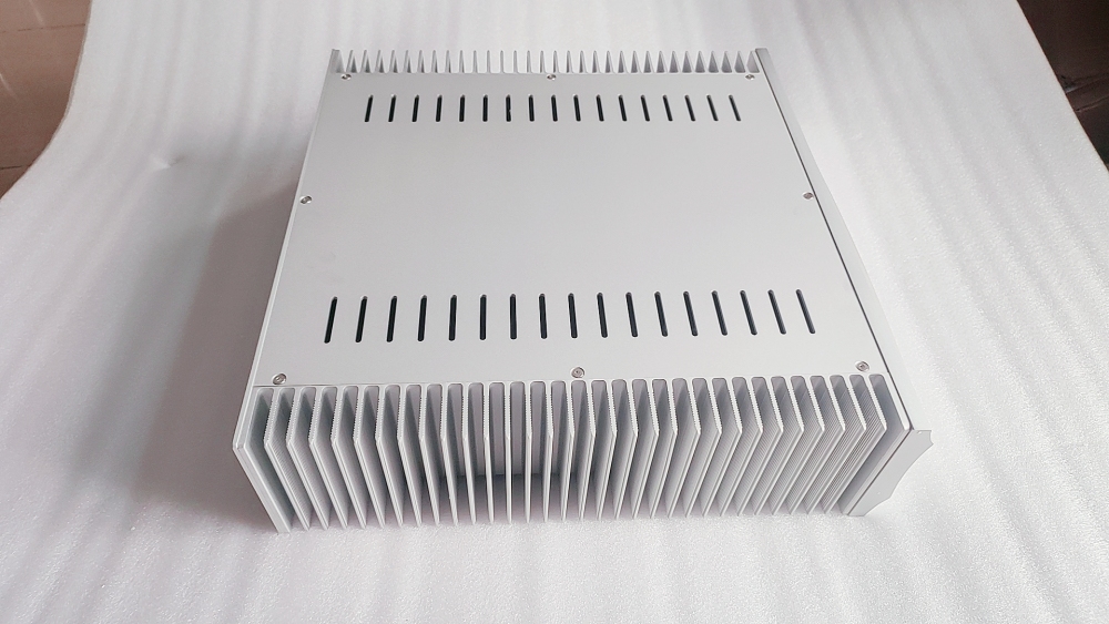 Silver class A HIFI DIY amplifier chassis 435*120*420mm amp case with heatsink
