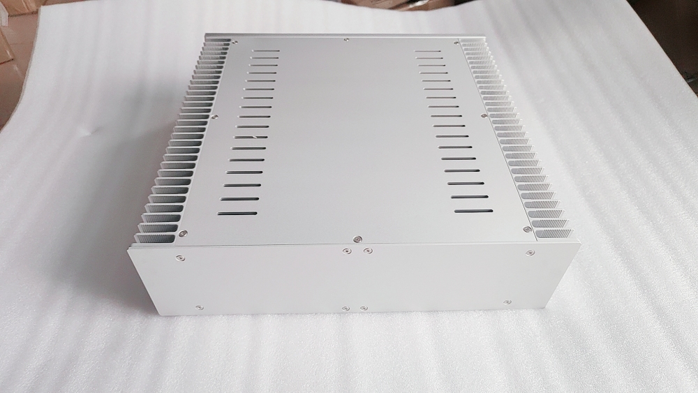 Silver class A HIFI DIY amplifier chassis 435*120*420mm amp case with heatsink