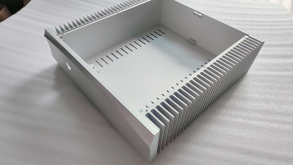 Silver class A HIFI DIY amplifier chassis 435*120*420mm amp case with heatsink