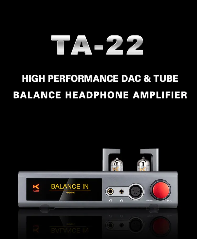 XDUOO TA-22 DAC 12AU7 Tube Balance Headphone Amplifier ES9038Q2M*2 USB DSD256 32Bit/384kHz TA22 HD Bluetooth DAC Amp
