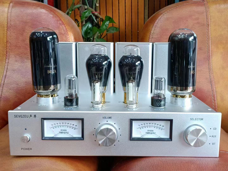 AK-845 HiFi Dual power transformer 300B push 845 single ended Class A 25W*2 electronic tube amplifier with VU meter