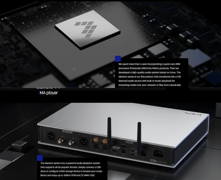 Matrix Element X - ES9038PRO/ES9311, Femtosecond Clock, MQA DAC, Pre-Amp, Headphone Amplifier, High-Performance Audio