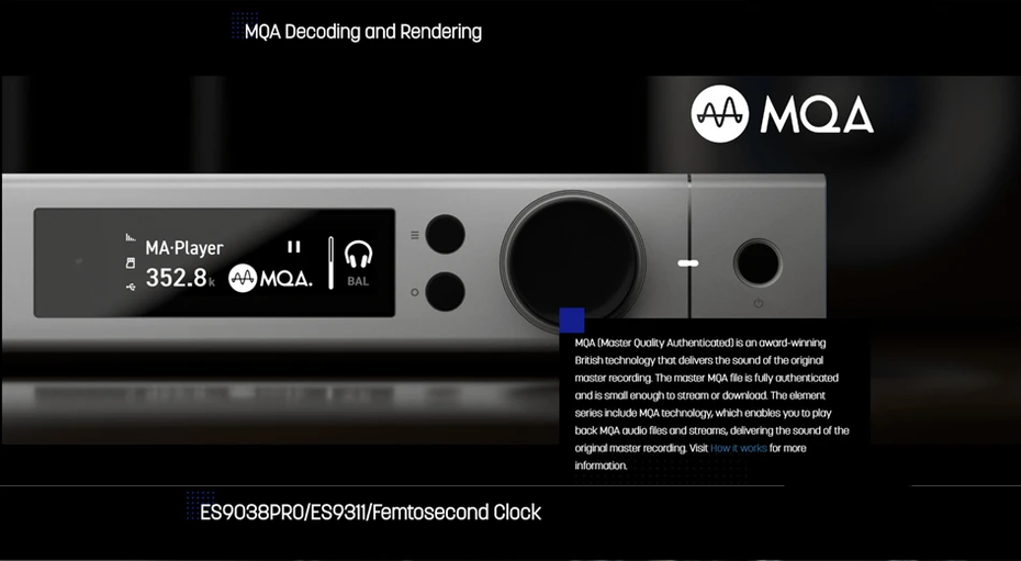 Matrix Element X - ES9038PRO/ES9311, Femtosecond Clock, MQA DAC, Pre-Amp, Headphone Amplifier, High-Performance Audio