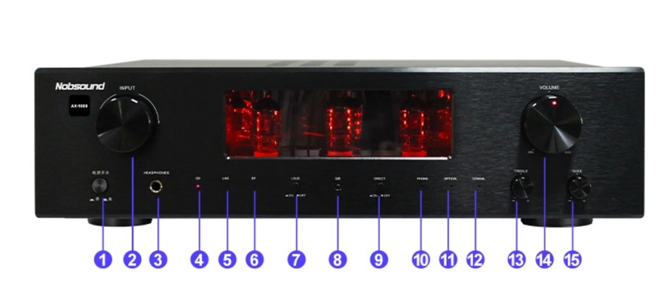 Nobsound AX-1000 black HiFi stereo class AB 145W*2 tube amplifier