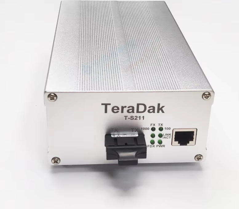 TS211 Gigabit Optical Transceiver Linear DC Power Supply OCXO TCXO Single Mode Single Fiber 15/25KM Multimode Dual Fiber 2KM