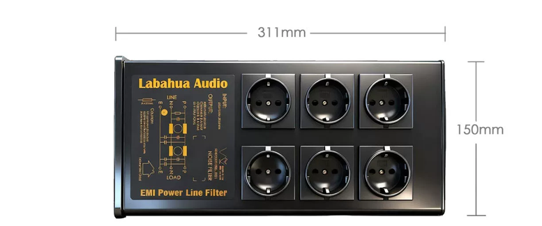 Labahua Audio European Standard Power Station Audio AC Power Filter Wireless Connection Patented Product Digital Display
