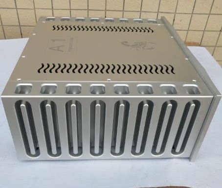 Imitation StarkeSound all aluminum Class A amplifier chassis silver HIFI DIY amp case with heatsink