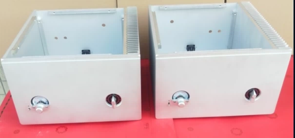Silver NAGRA Single channel split all aluminum amplifier chassis HIFI DIY amp case