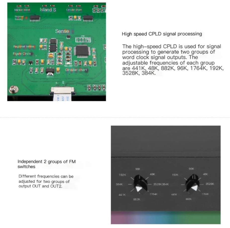 LHY OC-01 Adjustable Scalable Sizable OCXO 10M Synchronizer Audio Frequency Clock WCK Constant Temperature 44.1K 96K 192K 384K