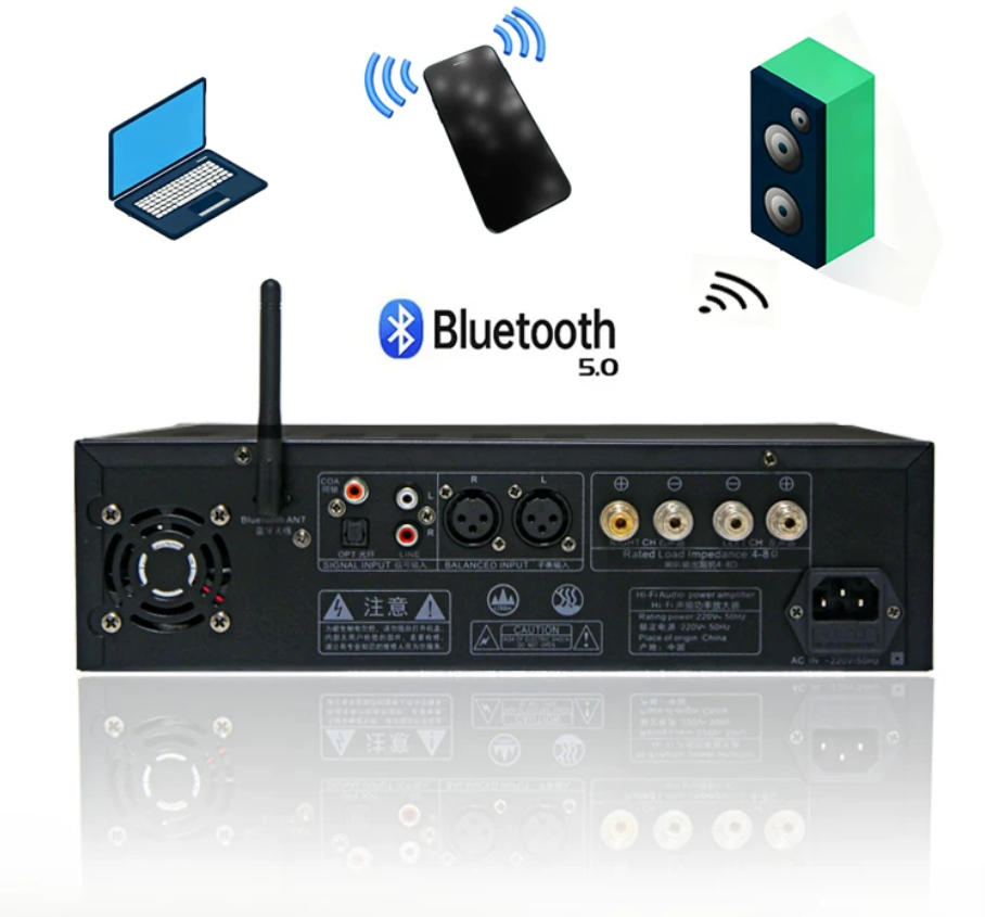 YSAM80 HiFi 150W*2 Electronic tube transistor combined with power amplifier with BT and remote control