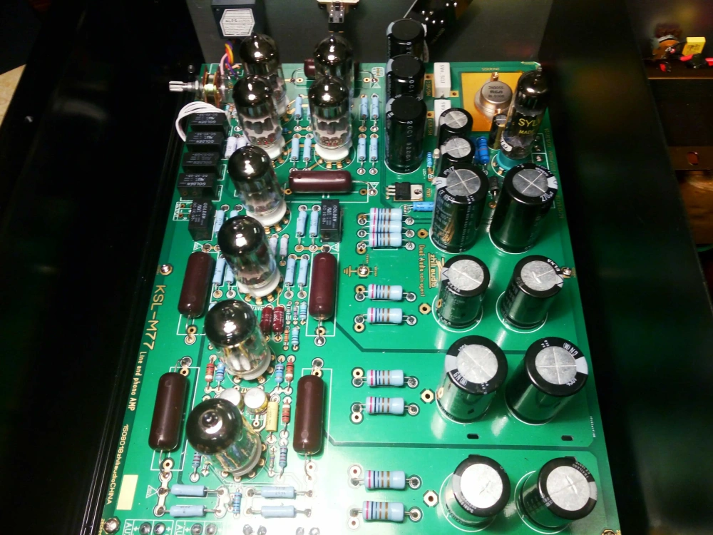 Finished kondo m77 Audiophile HIFI DIY stereo tube preamplifier with electronic tube Phono amplifier mm function