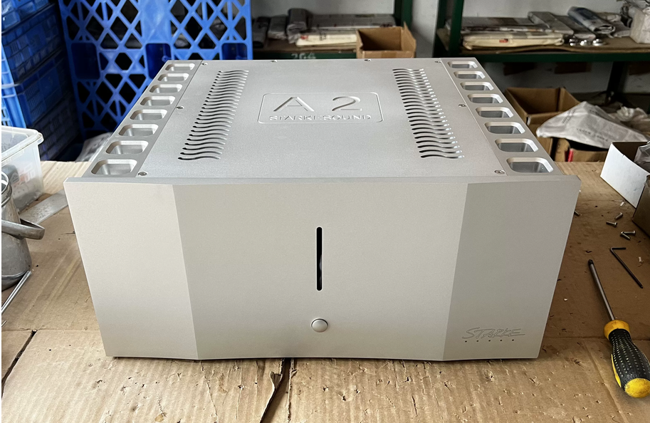 Imitation StarkeSound all aluminum Class A amplifier chassis silver HIFI DIY amp case with heatsink