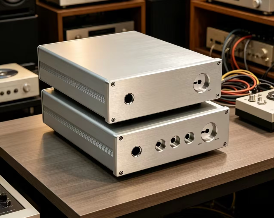 NEW type184 silver Aluminum Power supply audio decoder DIY Case Tone Control Audio amplifier Case Housing Box 190*62*239mm