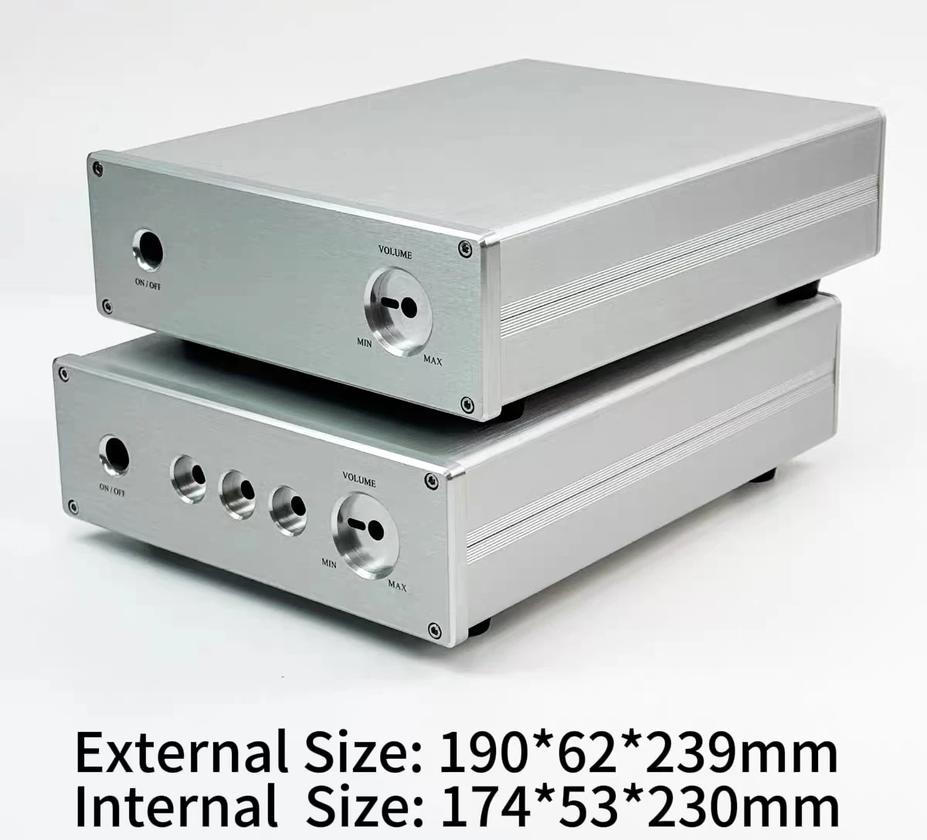 NEW type184 silver Aluminum Power supply audio decoder DIY Case Tone Control Audio amplifier Case Housing Box 190*62*239mm