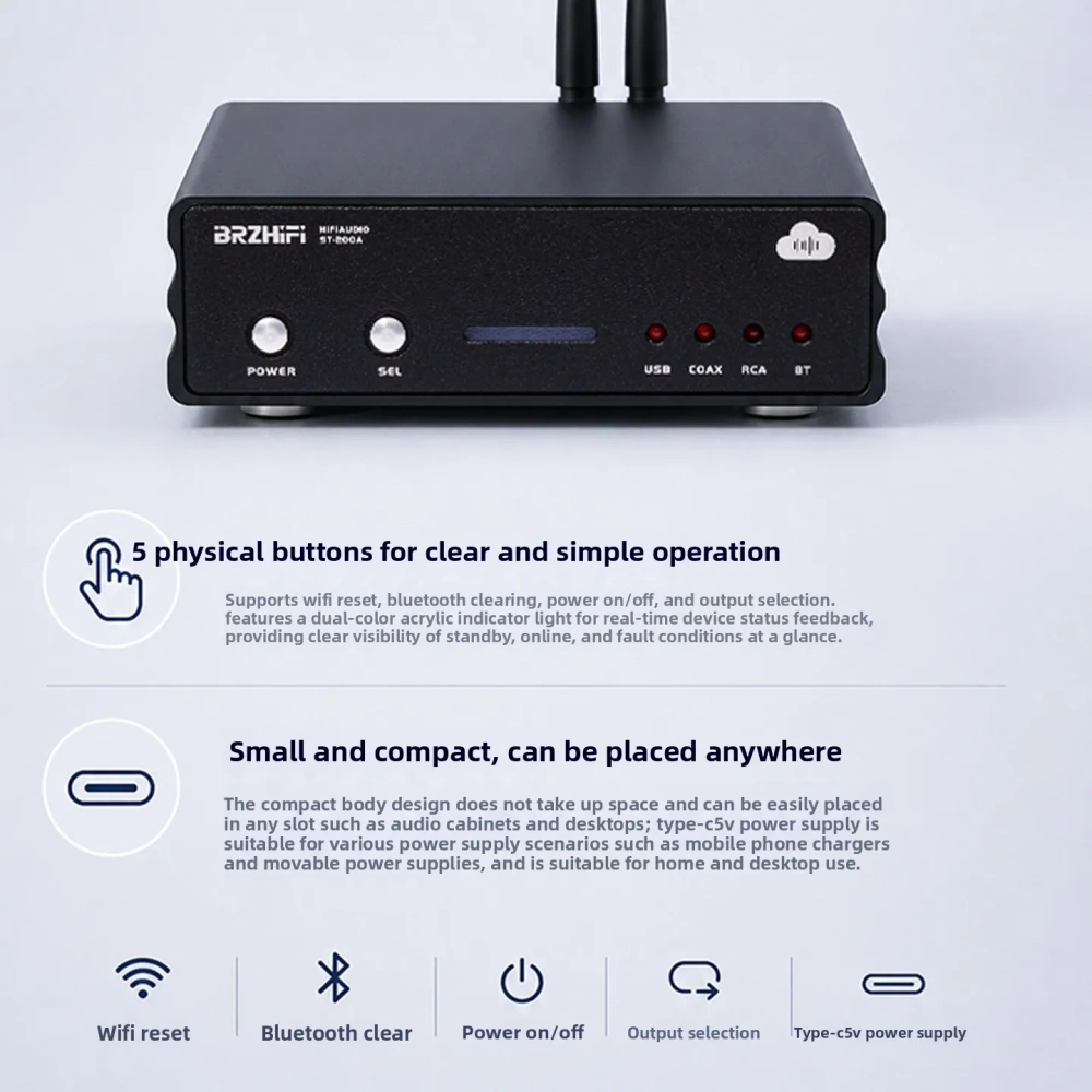 BREEZE 2027 Latest Upgrade Releases Weiliang Audio BRZHIFI ST-200A Streaming Media Player Power amplifier