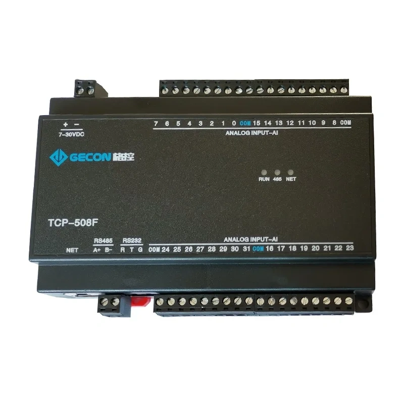 Ethernet IO module，Modbus TCP UDP protocol，32AI analog 4-20mA 0-10VADC acquisition module