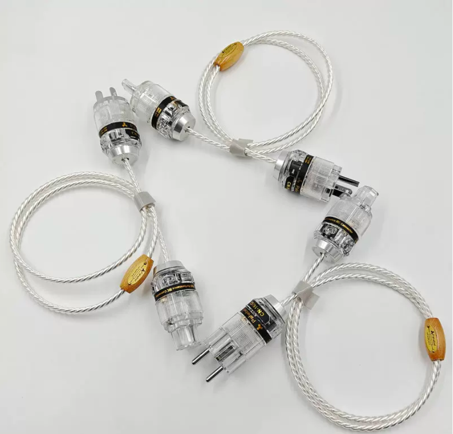 HiFi Audio AC Power Cable Hifi Silvering Teflon American Standard Audio CD Amplifier Amp US Power Cables EU AU Plug Power