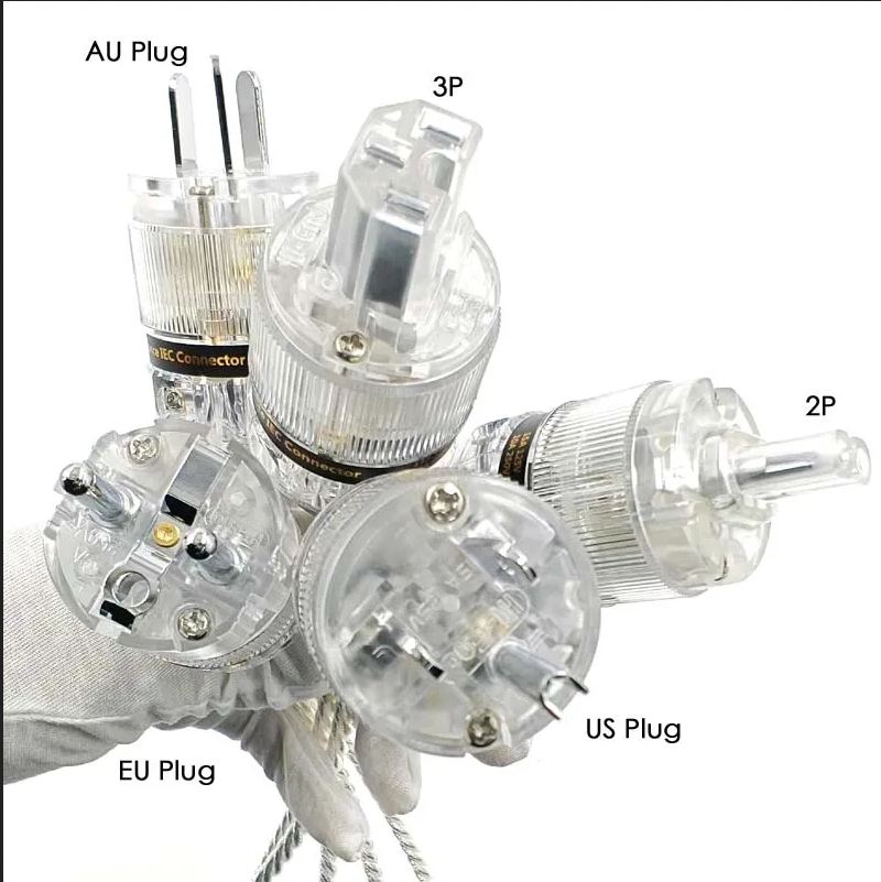HiFi Audio AC Power Cable Hifi Silvering Teflon American Standard Audio CD Amplifier Amp US Power Cables EU AU Plug Power