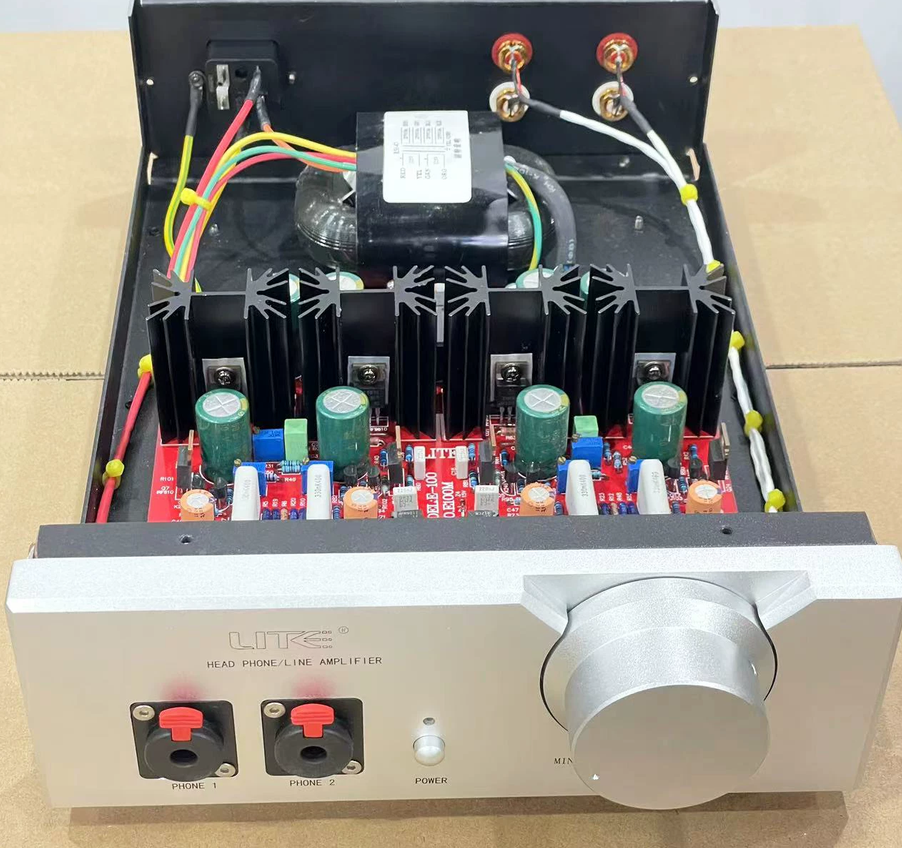 LITE finished No negative feedback field effect transistor  E-100A headphone Amplifier double 6.35mm jacks can push 4Ω-600Ω headphone