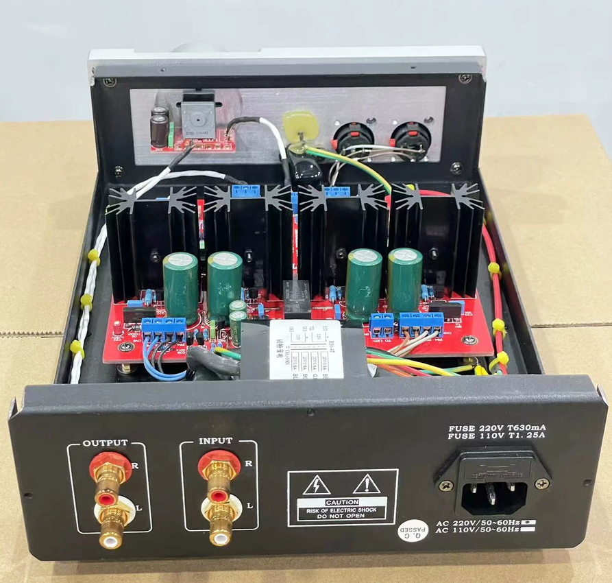 LITE finished No negative feedback field effect transistor  E-100A headphone Amplifier double 6.35mm jacks can push 4Ω-600Ω headphone
