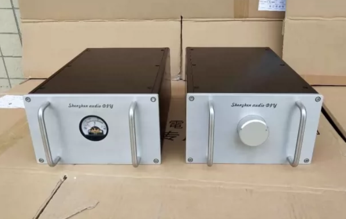 All aluminum power amplifier chassis power supply box preamplifier install VU meter housing W202mm*H120mm*D311mm