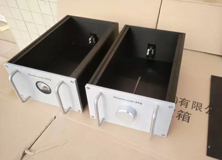 All aluminum power amplifier chassis power supply box preamplifier install VU meter housing W202mm*H120mm*D311mm