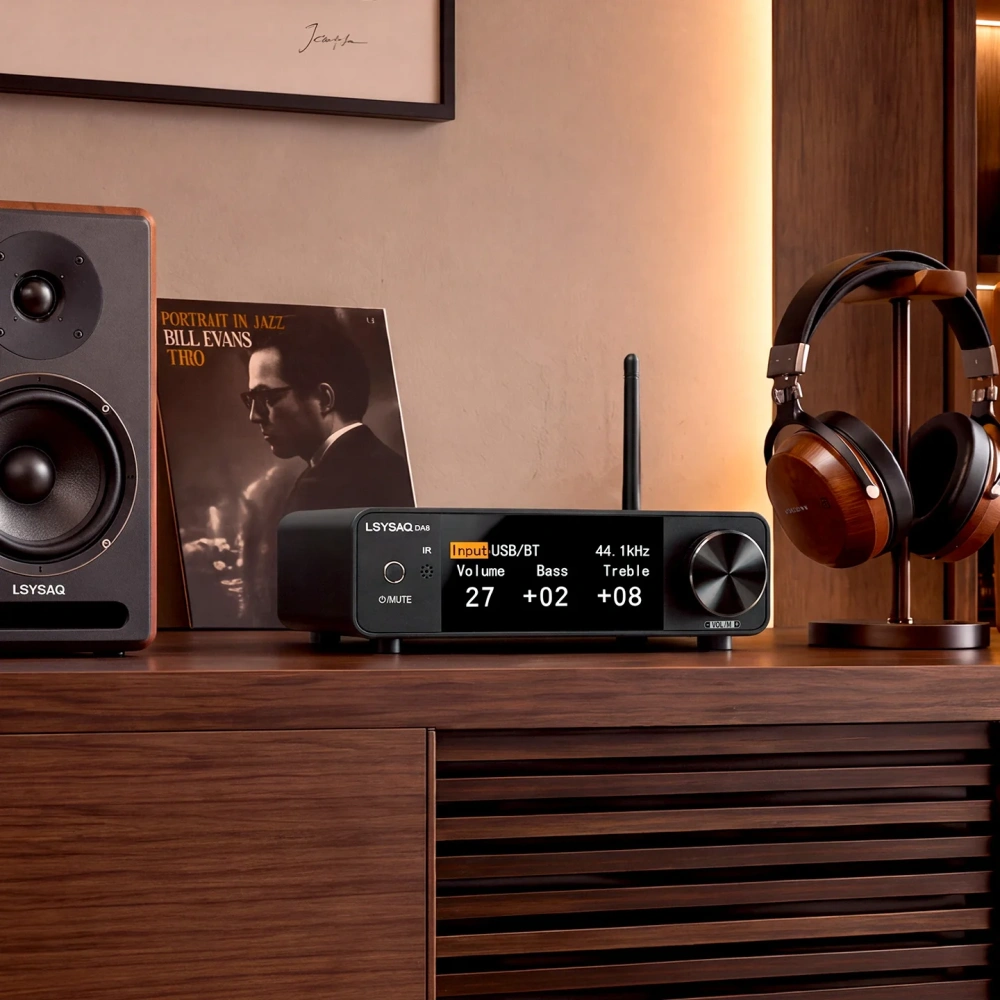 LSYSA DA8 GaN Bluetooth 6.2 HiFi Stereo Amplifier 300W×2 Class D Digital Power Amplifier Optical Coaxial USB LDAC For Home Audio