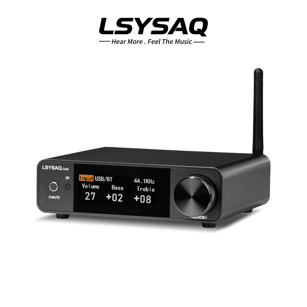 LSYSA DA8 GaN Bluetooth 6.2 HiFi Stereo Amplifier 300W×2 Class D Digital Power Amplifier Optical Coaxial USB LDAC For Home Audio