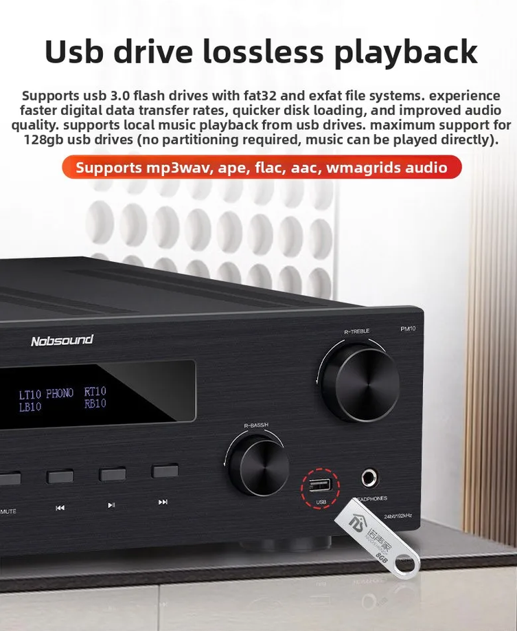 latest Nobsound/ PM10 high-fidelity amplifier home HiFi professional Bluetooth HIFI digital amplifier