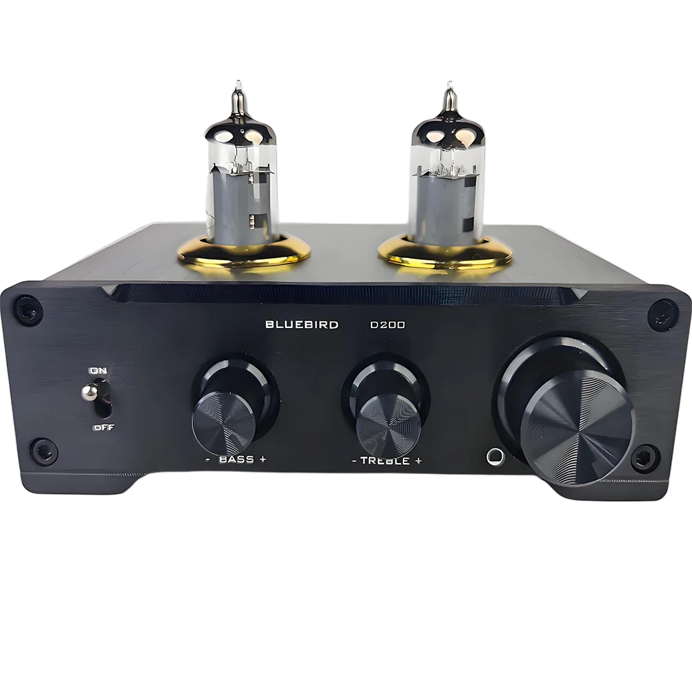 D200 Vacuum Tube Preamplifier 6J1 6K4 Vacuum Tubes Treble and Bass Adjustment Dual NE5532 Op Amp Chips HIFI Preamplifier