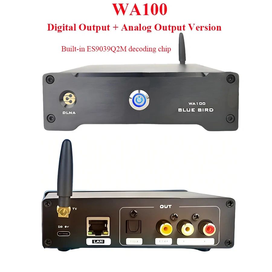 W100 Streaming Audio Player Wi-Fi Network Player AirPlay Casting & Screen Mirroring Built-in Roon, ES9039Q2M DAC Built-in