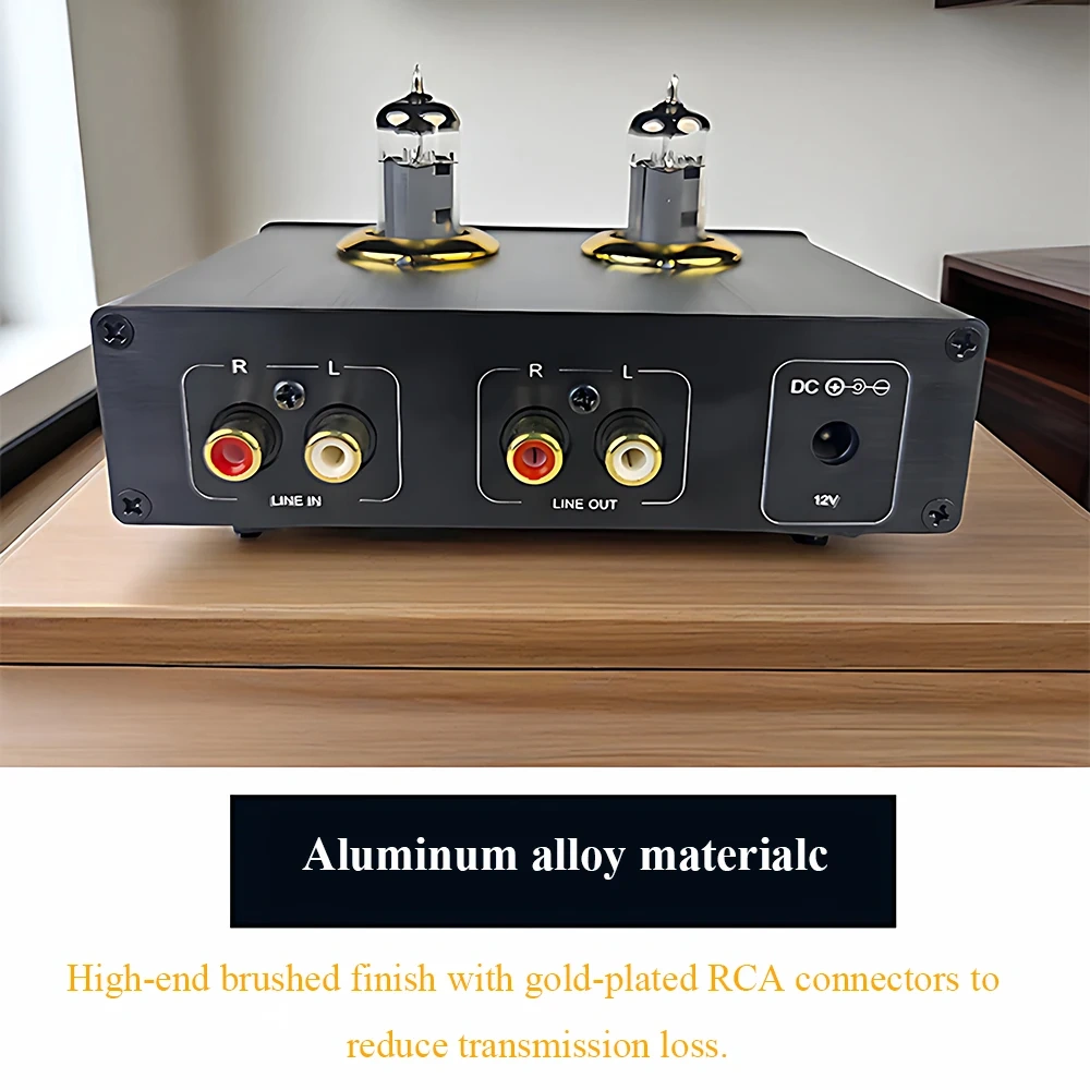 D200 Vacuum Tube Preamplifier 6J1 6K4 Vacuum Tubes Treble and Bass Adjustment Dual NE5532 Op Amp Chips HIFI Preamplifier