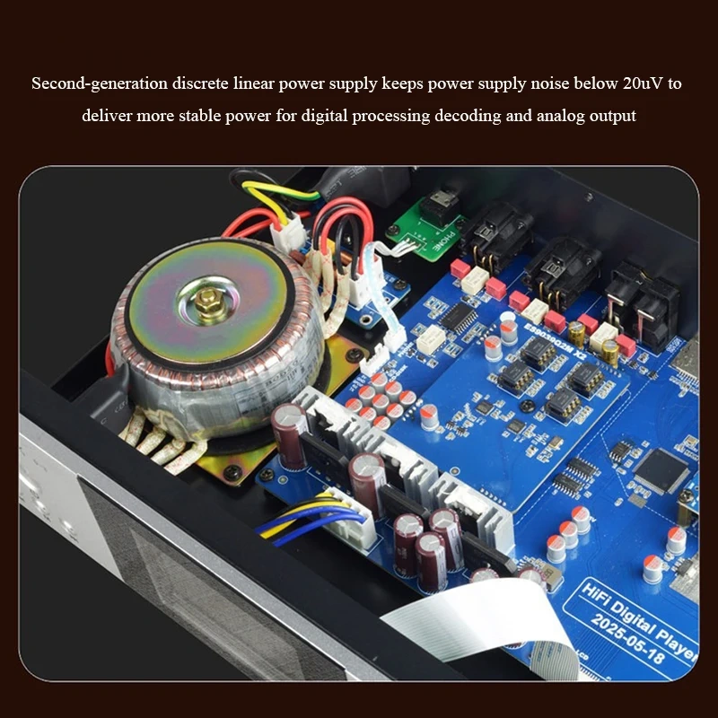 Dual ES9039Q2M HIFI Digital Audio Player QCC3084 Bluetooth 5.4 DSD256 Decoding Lossless Music Turntable LM49720*4 Op-Amp