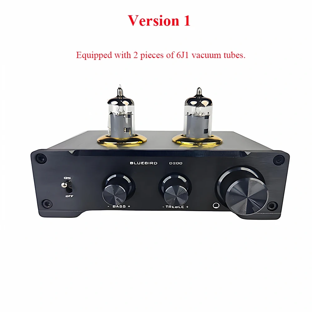 D200 Vacuum Tube Preamplifier 6J1 6K4 Vacuum Tubes Treble and Bass Adjustment Dual NE5532 Op Amp Chips HIFI Preamplifier