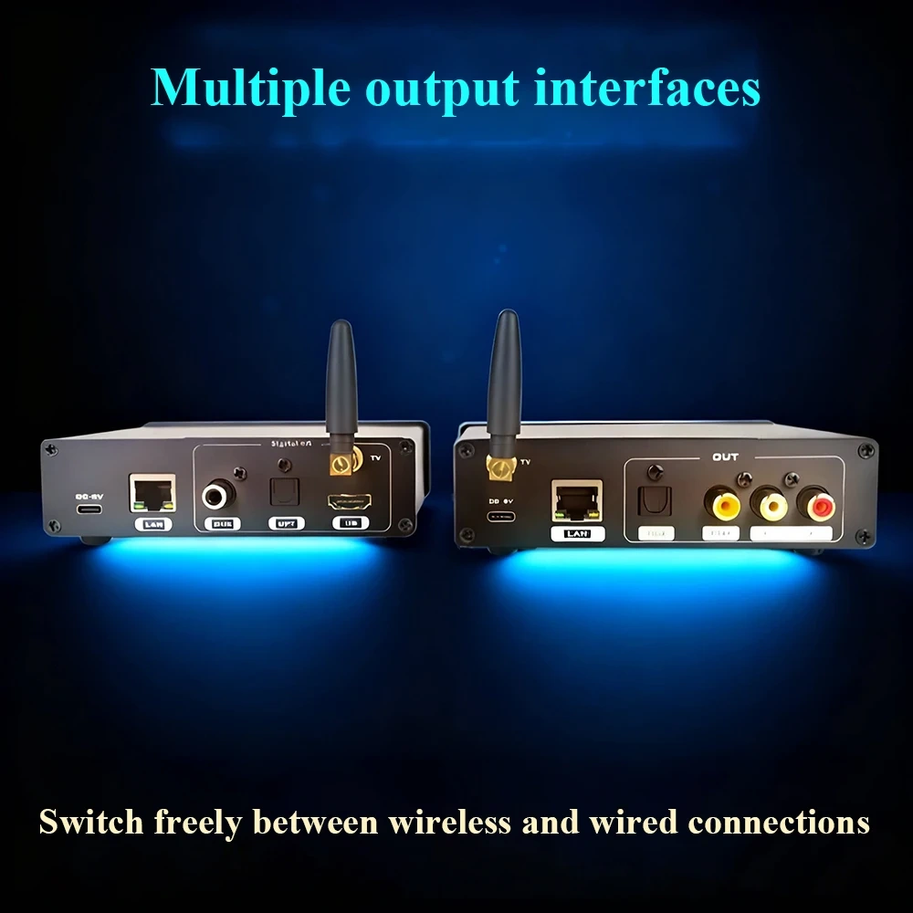 W100 Streaming Audio Player Wi-Fi Network Player AirPlay Casting & Screen Mirroring Built-in Roon, ES9039Q2M DAC Built-in