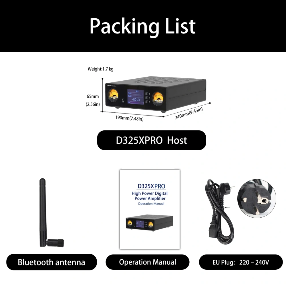 YJCO D325XPRO High-power TPA3255 Dual-channel Balanced HiFi Digital Remote Control Power Amplifier USB Bluetooth LDAC Home Theat