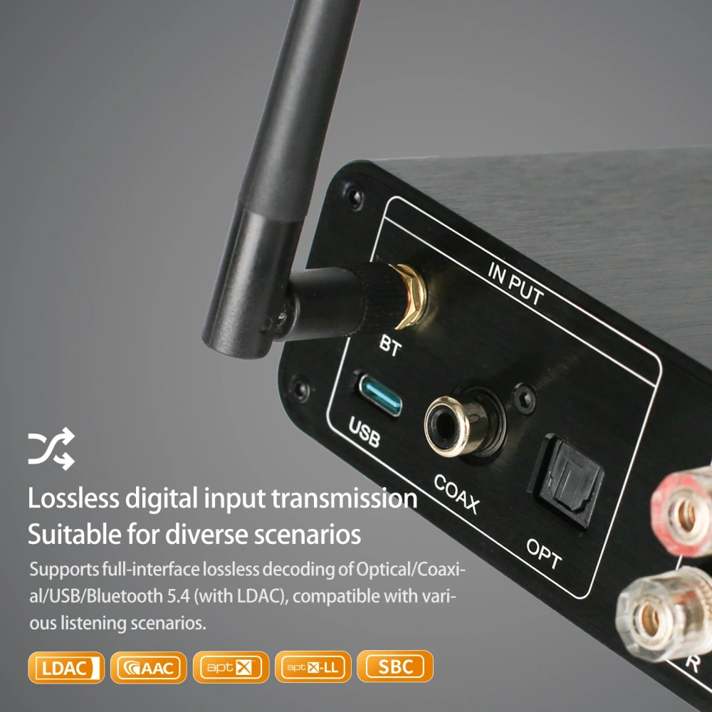 YJCO D816 High-fidelity Digital HIFI Power Amplifier 300W*2 Bluetooth Lossless Home Audio Amplifier Gallium Nitride ACM8816 Chip