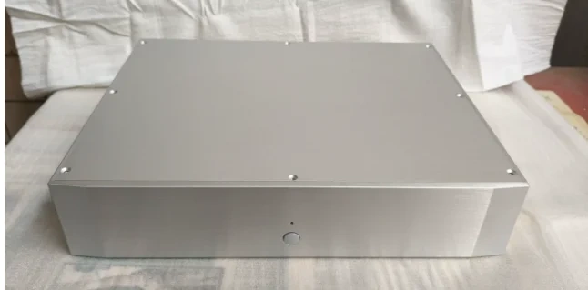 Brand New Full Aluminum Amplifier Case Power Supply Box, Blank Un‑Drilled No Hole DIY HiFi Audio Chassis Shell