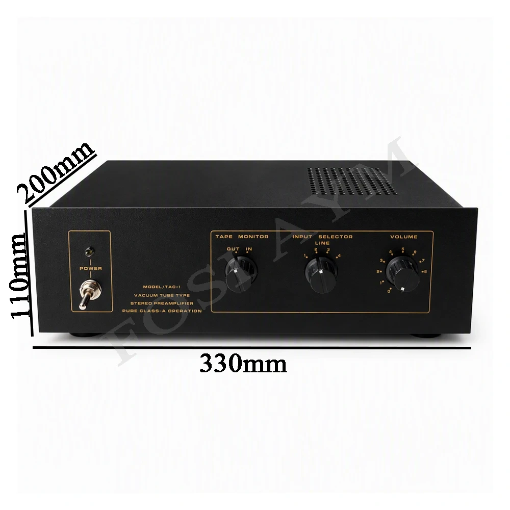 FOSI AYM 330x110x200mm Tube Amplifier Chassis DIY HiFi Point-to-Point Wiring Vacuum Tube Audio Preamplifier Enclosure
