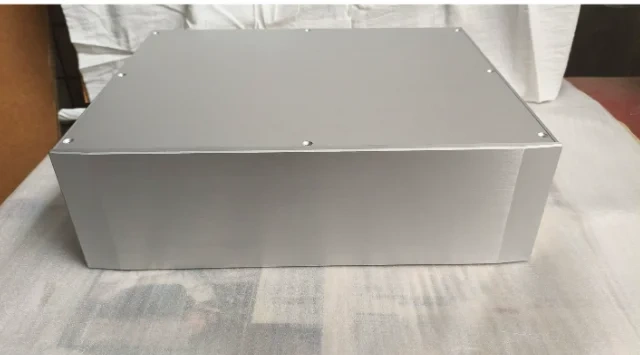 Brand New Full Aluminum Amplifier Case Power Supply Box, Blank Un‑Drilled No Hole DIY HiFi Audio Chassis Shell