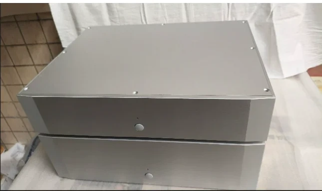 Brand New Full Aluminum Amplifier Case Power Supply Box, Blank Un‑Drilled No Hole DIY HiFi Audio Chassis Shell