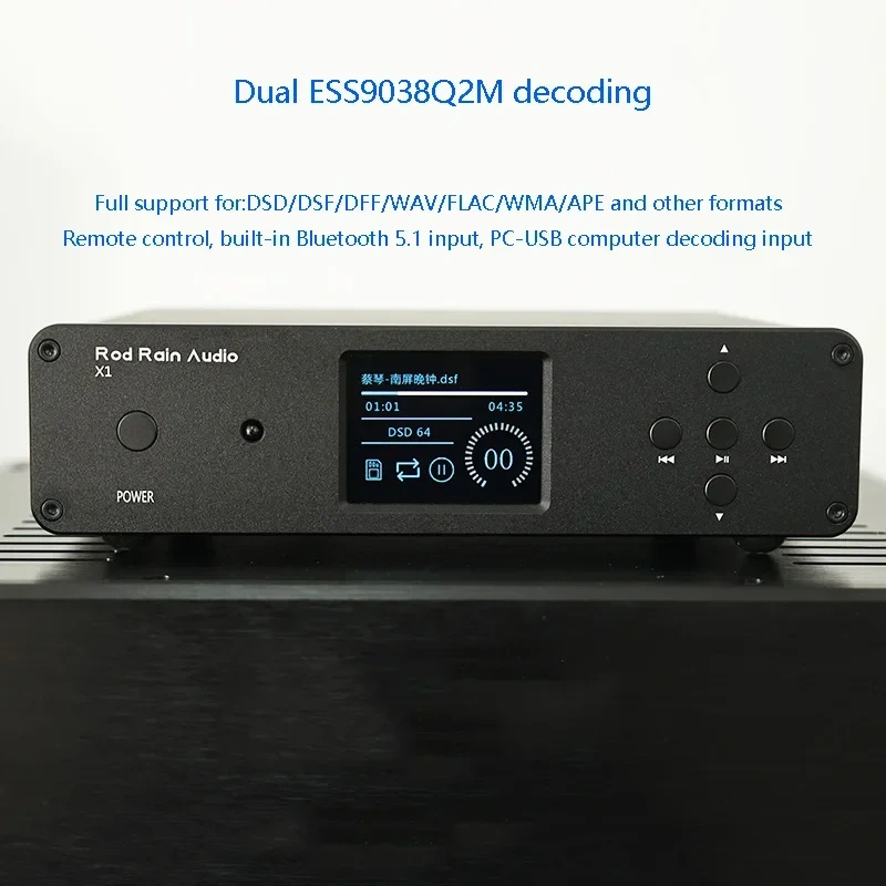Dual 9038Q2M Digital Music Player Bluetooth 5.1 DSD512 Lossless Decoding HIFI Player PCM384KHz QCC5125 Audiophile Configuration