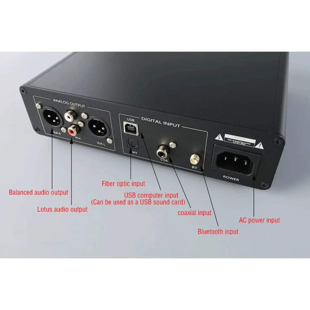 Rodyu BT940 Bluetooth 6.2 USB Sound Card with 4 Parallel PCM1794 Decoder, Optical and Coaxial DAC Headphone Amplifier