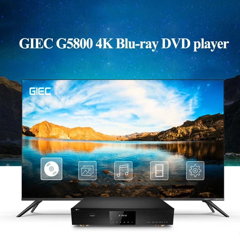 A-108 GIEC G5800 4K UHD Blu-ray player DVD player HD hard disk player for home With hard disk compartment DTS decoding 12bits