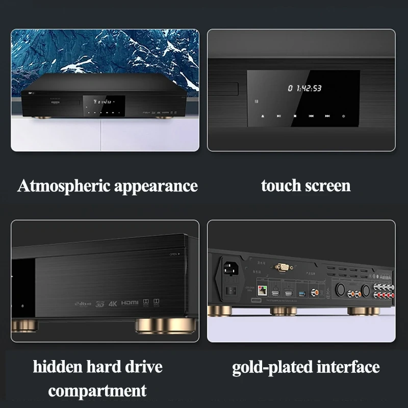 A-108 GIEC G5800 4K UHD Blu-ray player DVD player HD hard disk player for home With hard disk compartment DTS decoding 12bits