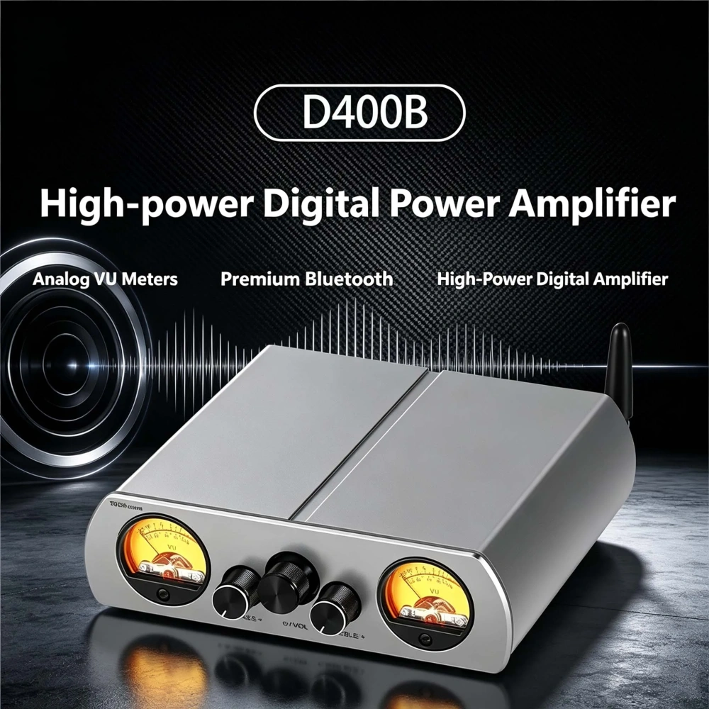 YJCO TPA3223 200W×2 Digital Power Amplifier Bluetooth 5.1 APTX HD HIFI Stereo Audio Amp With Dual VU Meter for Passive Speaker